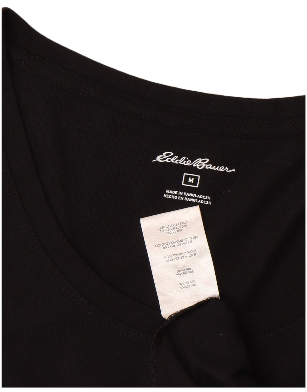 Eddie Bauer Ženska majica kratkih rukava UK 12 srednje crni pamuk