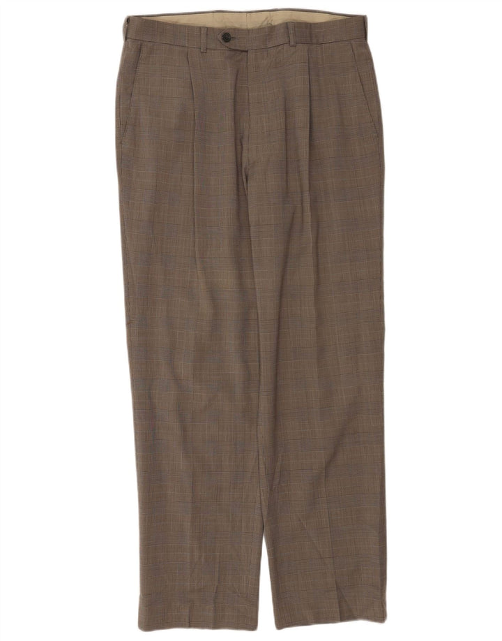 Marks & Spencer muške hlače s štipaljkama W34 L30 bež houndstooth