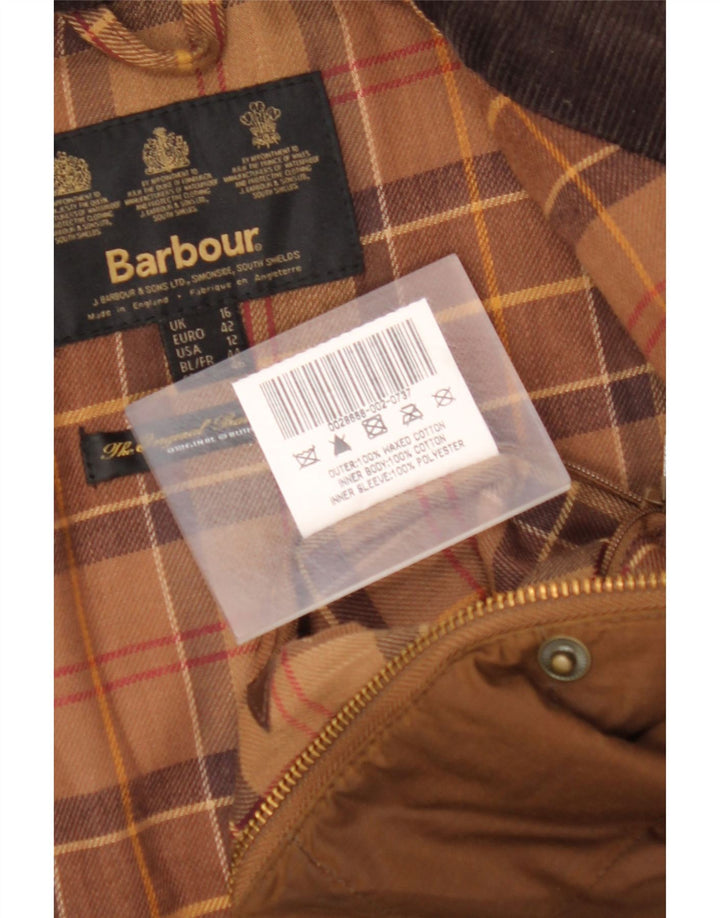 BARBOUR Ženska vojna jakna od voštanog pamuka UK 16 Large Brown Cotton