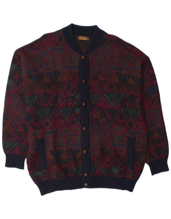 PETER BROWN Muški kardigan pulover IT 58 3XL Burgundy Fair Isle