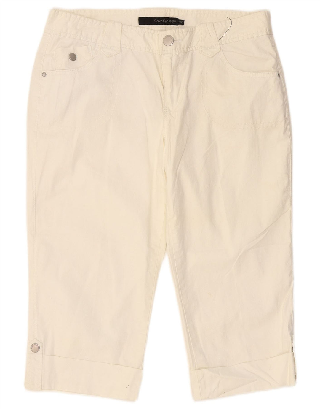 CALVIN KLEIN Ženske uske Capri hlače US 12 Large W34 L19 Off White