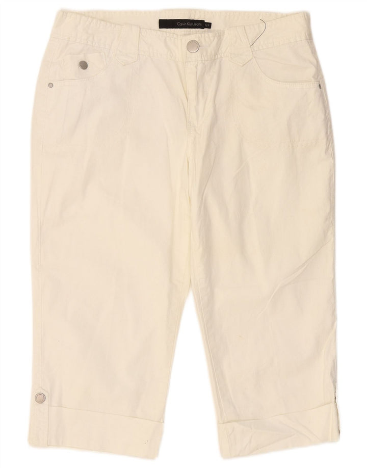 CALVIN KLEIN Ženske uske Capri hlače US 12 Large W34 L19 Off White