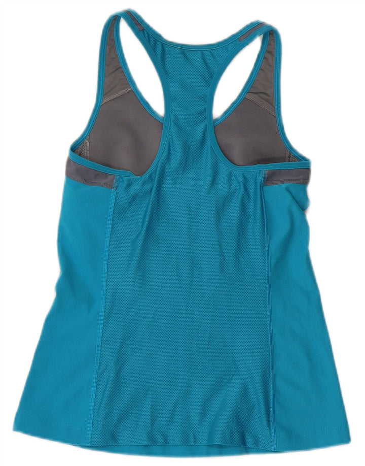 NIKE Ženski Dri Fit Graphic Vest Top UK 12 Medium Blue Colourblock