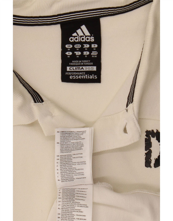 ADIDAS Mens Clima 365 Polo Shirt Medium White Cotton Vintage Adidas and Second-Hand Adidas from Messina Hembry 