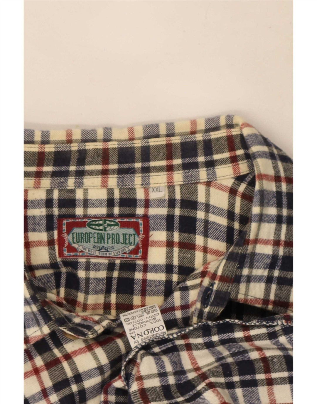 European Project muška flanelska košulja 2XL šareni karirani pamuk