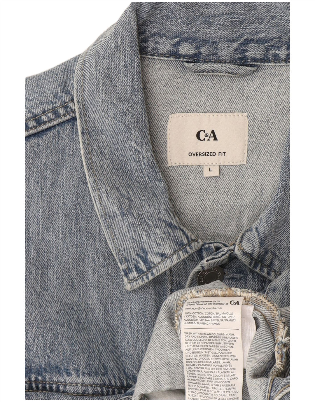 C&A muška prevelika traper jakna UK 40 Large Blue Cotton