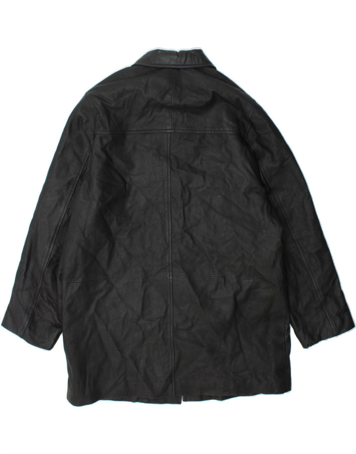 CLASSICS Womens Leather Coat UK 18 XL Black Leather Vintage Classics and Second-Hand Classics from Messina Hembry 