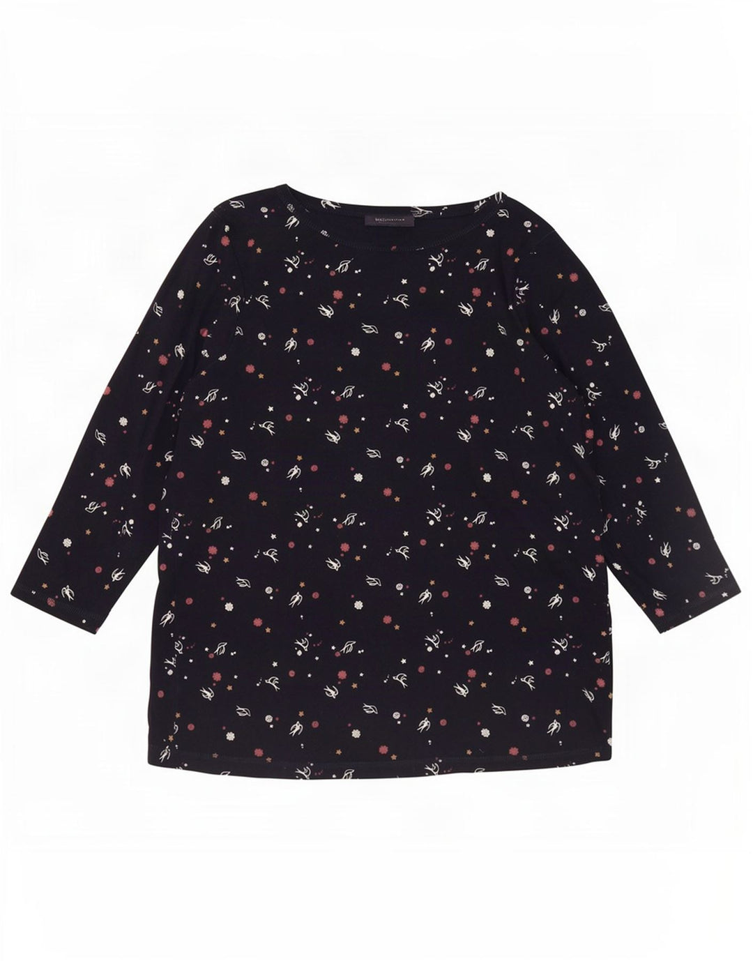 Marks & Spencer ženska majica s apstraktnim uzorkom 3/4 rukava UK 20 2XL tamnoplava