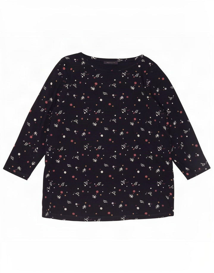 Marks & Spencer ženska majica s apstraktnim uzorkom 3/4 rukava UK 20 2XL tamnoplava