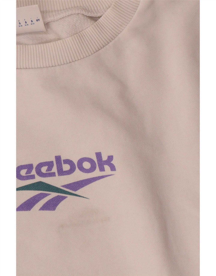 Reebok ženska majica s velikim kratkim kratkim rukavima UK 8/10 Mala bijela