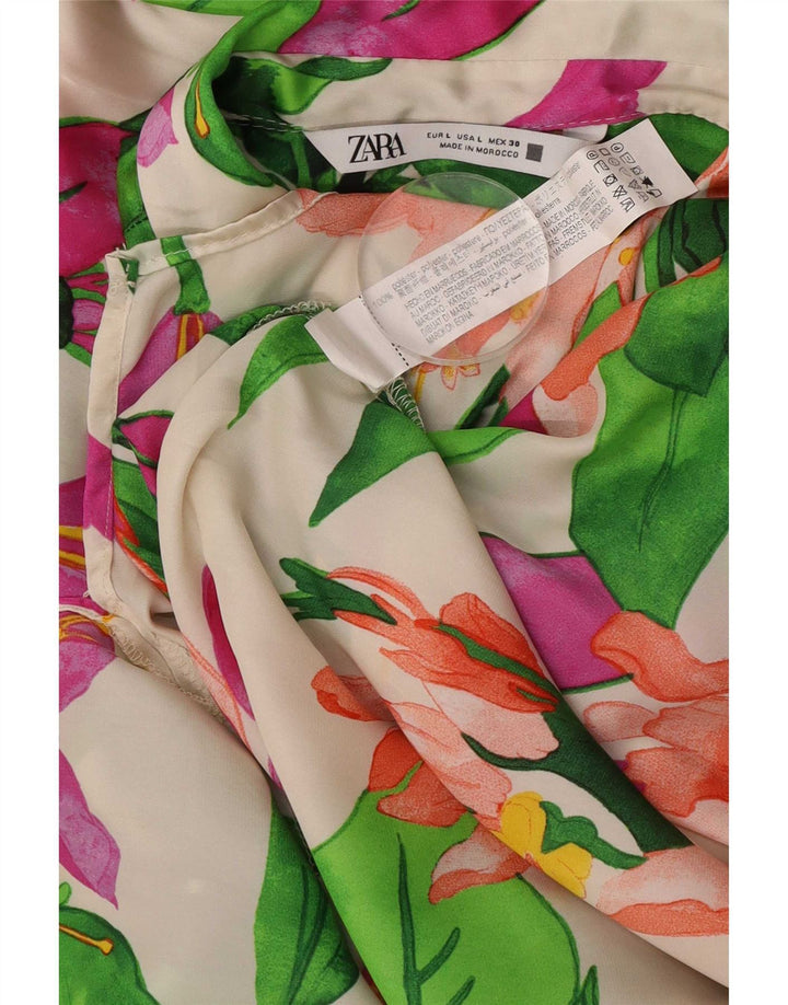 Zara ženska prevelika košulja bluza UK 16 Veliki raznobojni cvjetni