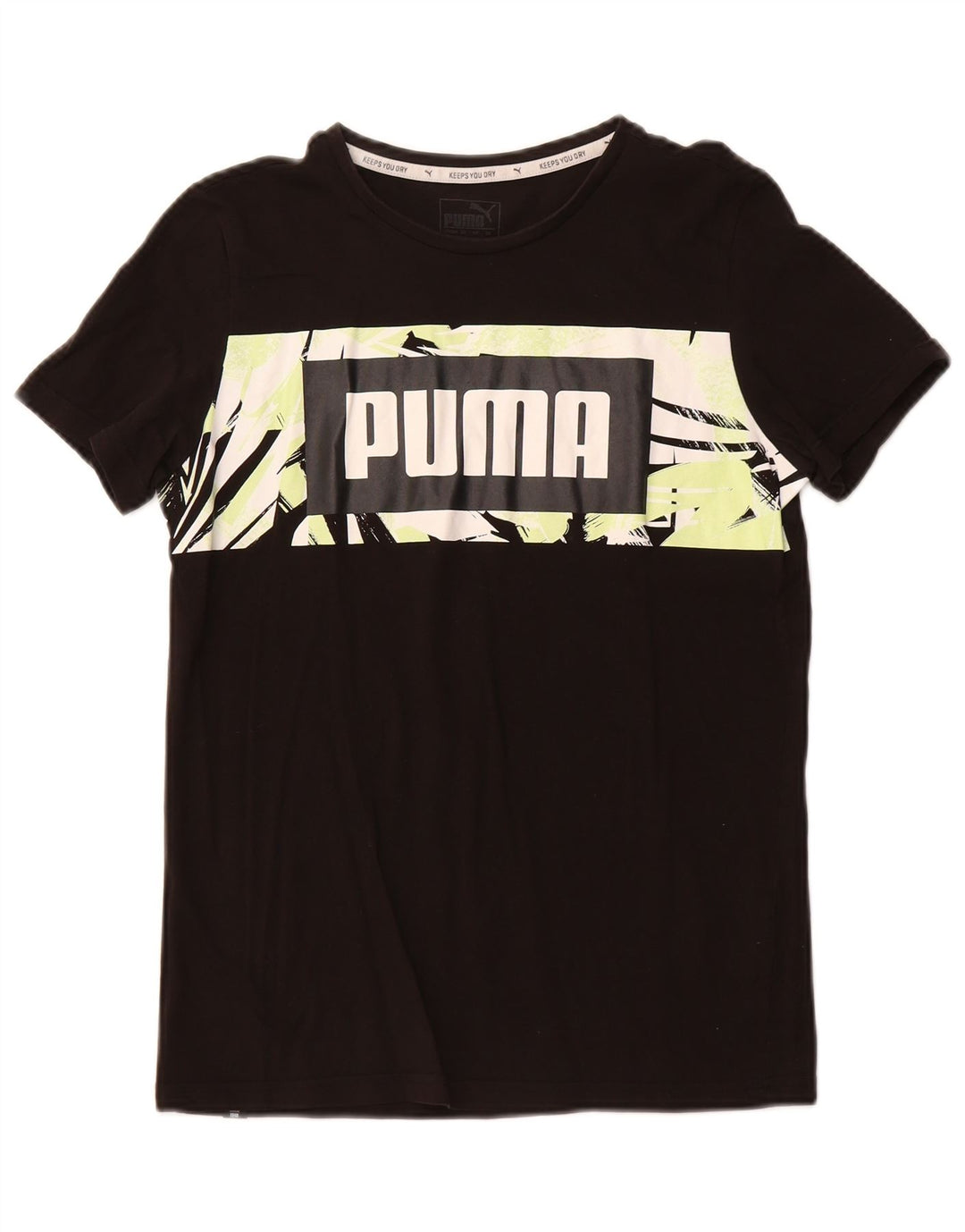 PUMA Boys Graphic T-Shirt Top 13-14 Years Black Pamuk