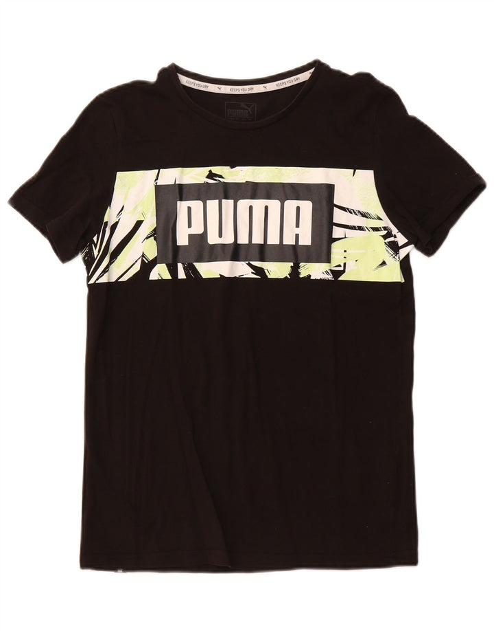 PUMA Boys Graphic T-Shirt Top 13-14 Years Black Pamuk