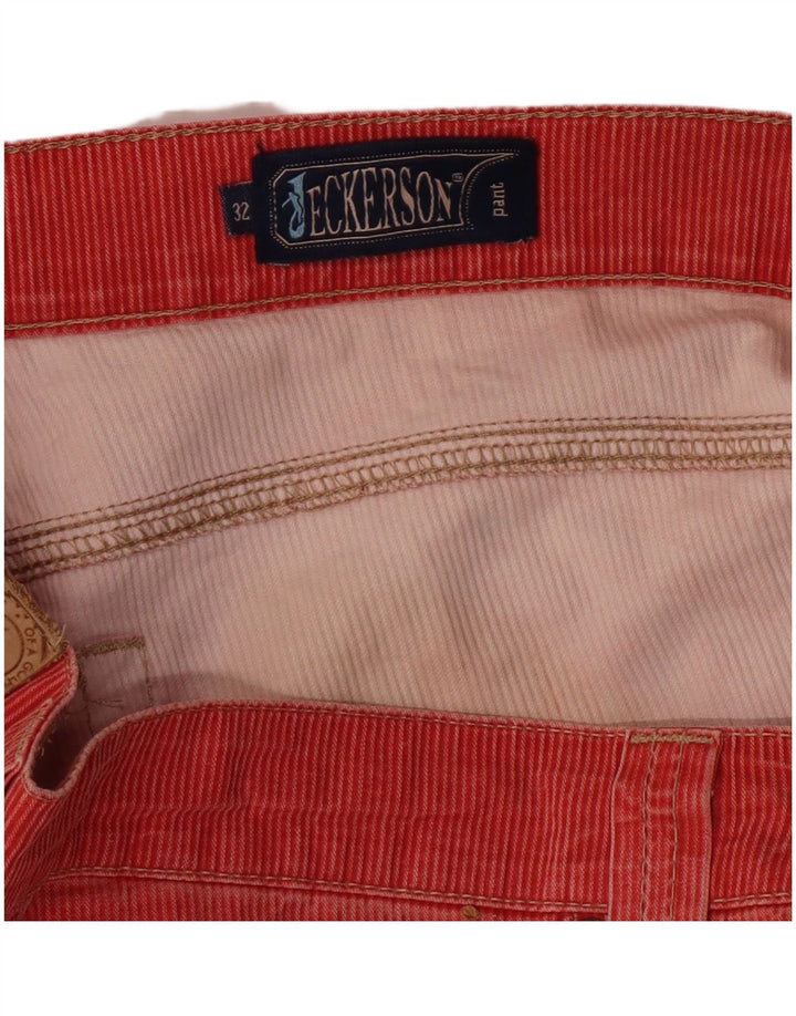 JECKERSON Muške ravne hlače od samta W32 L33 Crvene