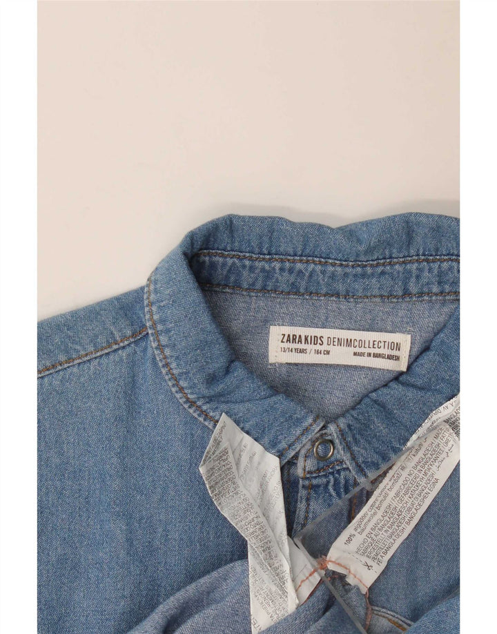 Zara Boys Denim majica 13-14 godina plavi pamuk