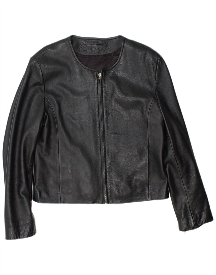 RABERG ženska crna kožna jakna EU 42 velika crna koža