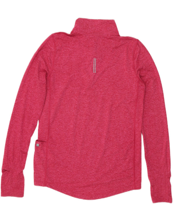 Ženska Dri Fit majica s dugim rukavima i izrezom s patentnim zatvaračem UK 6 XS od ružičastog poliestera