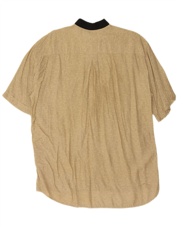 Mac Fashion muška široka košulja kratkih rukava Mala bež cvjetna viskoza