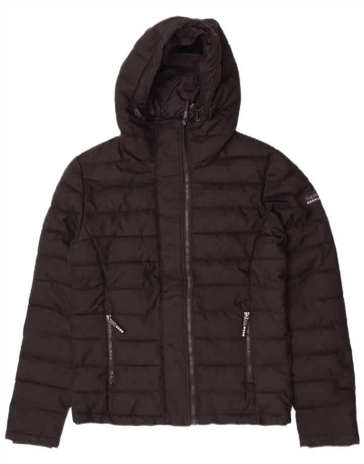 Superdry muška podstavljena jakna s kapuljačom UK 38 srednji crni poliester