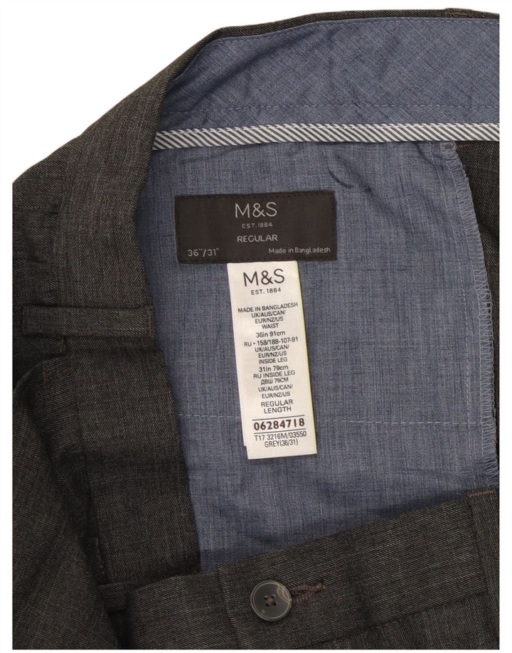 MARKS & SPENCER Muške hlače ravnog odijela W36 L31 sivi poliester