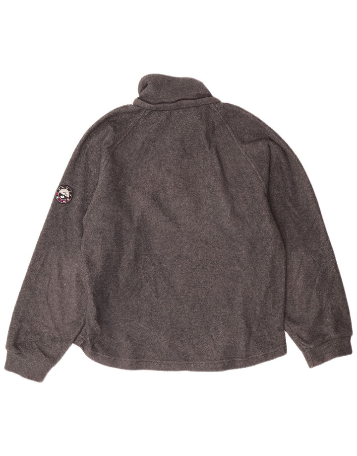 LOTTO Mens Button Neck Fleece Jumper UK 36/38 Small Grey Polyester