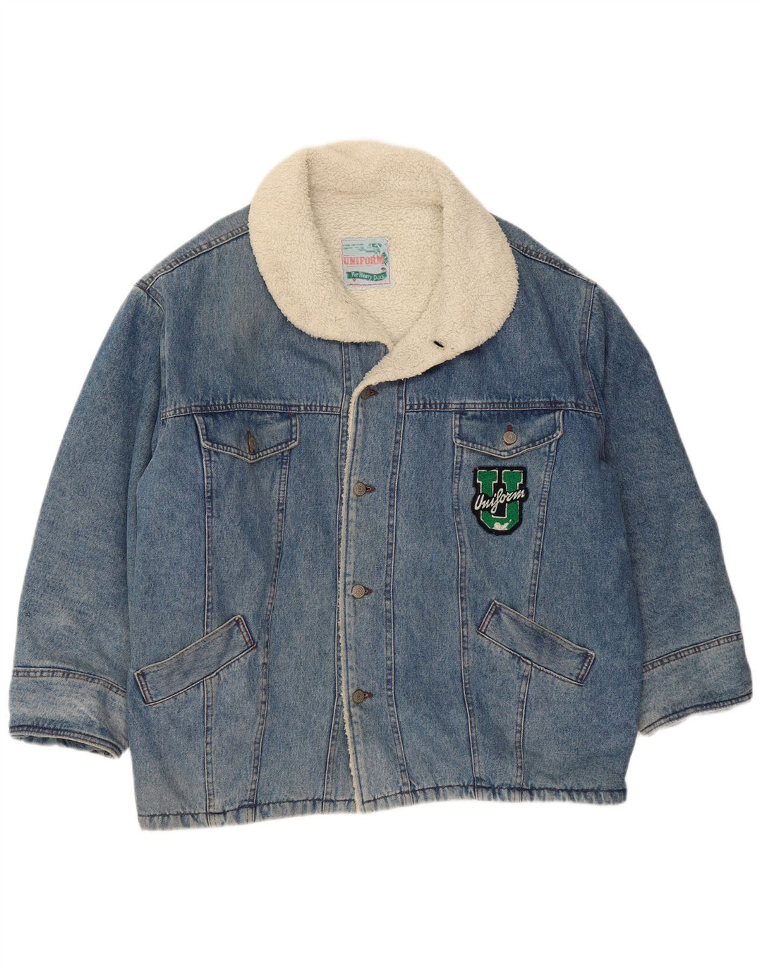 UNIFORMA Muška traper šerpa jakna UK 42 XL plava