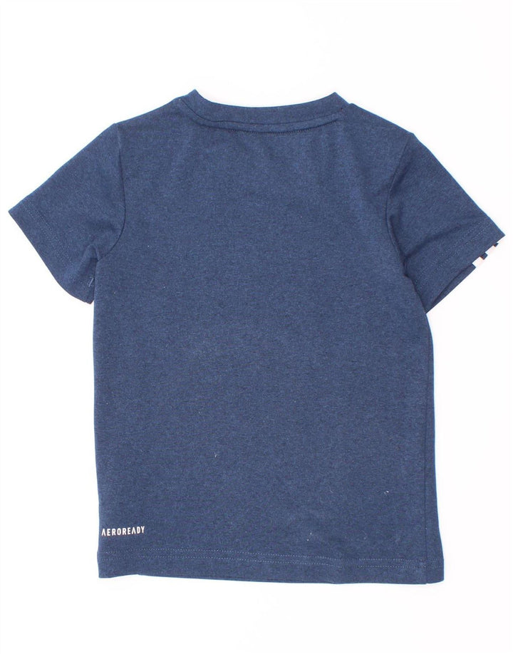 Adidas Boys Aeroready T-Shirt Top 2-3 Years Blue Poliester