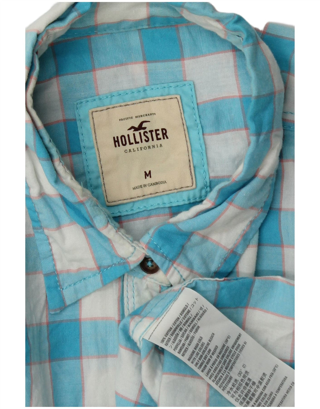 Hollister ženska košulja UK 12 Srednje plavi pamuk od ginghama