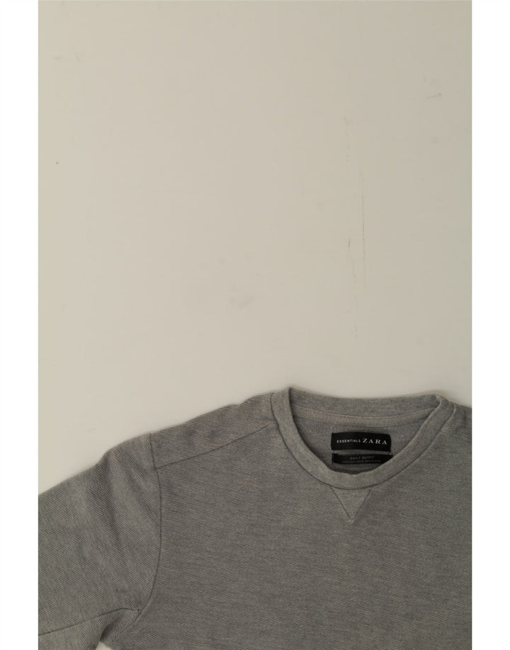 ZARA Mens Sweatshirt Jumper Medium Grey Cotton Vintage Zara and Second-Hand Zara from Messina Hembry 