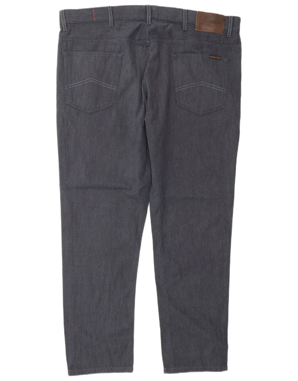 MARLBORO CLASSICS muške ravne ležerne hlače W42 L30 tamnoplavi pamuk