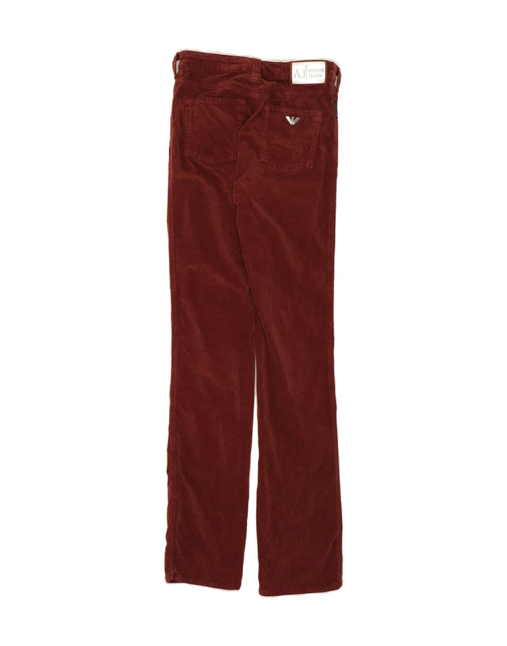 ARMANI Womens Slim Casual Trousers W26 L34 Red Cotton Vintage Armani and Second-Hand Armani from Messina Hembry 