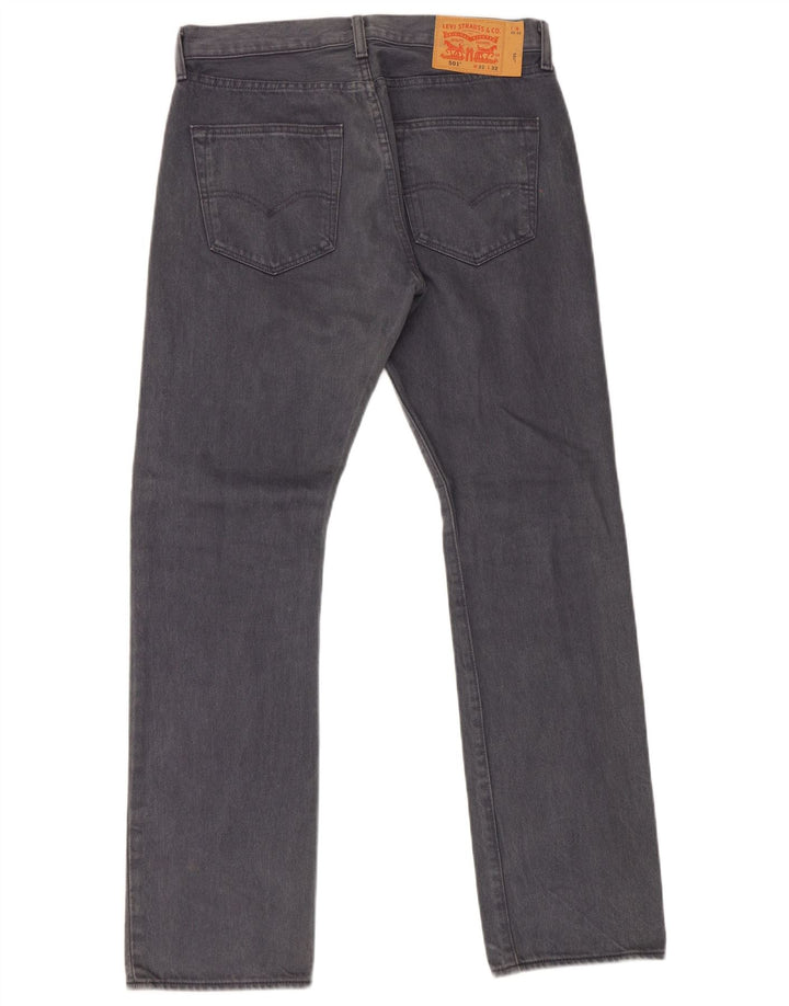 Levi's Mens 501 Straight Jeans W32 L32 Grey Cotton