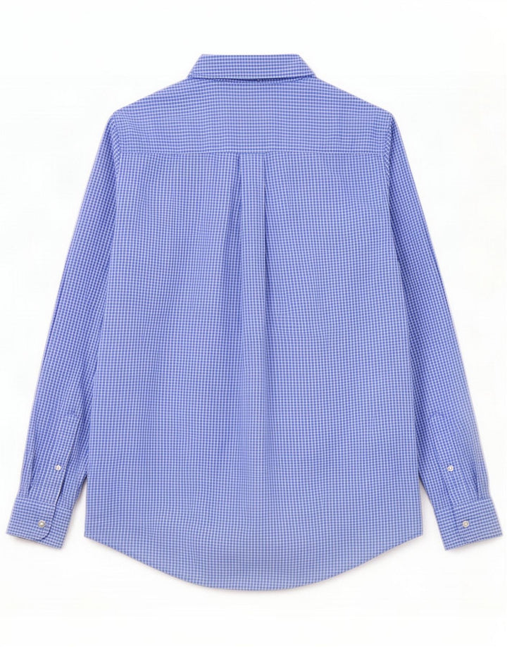 Chaps Custom Fit Shirt Small Blue Gingham Cotton