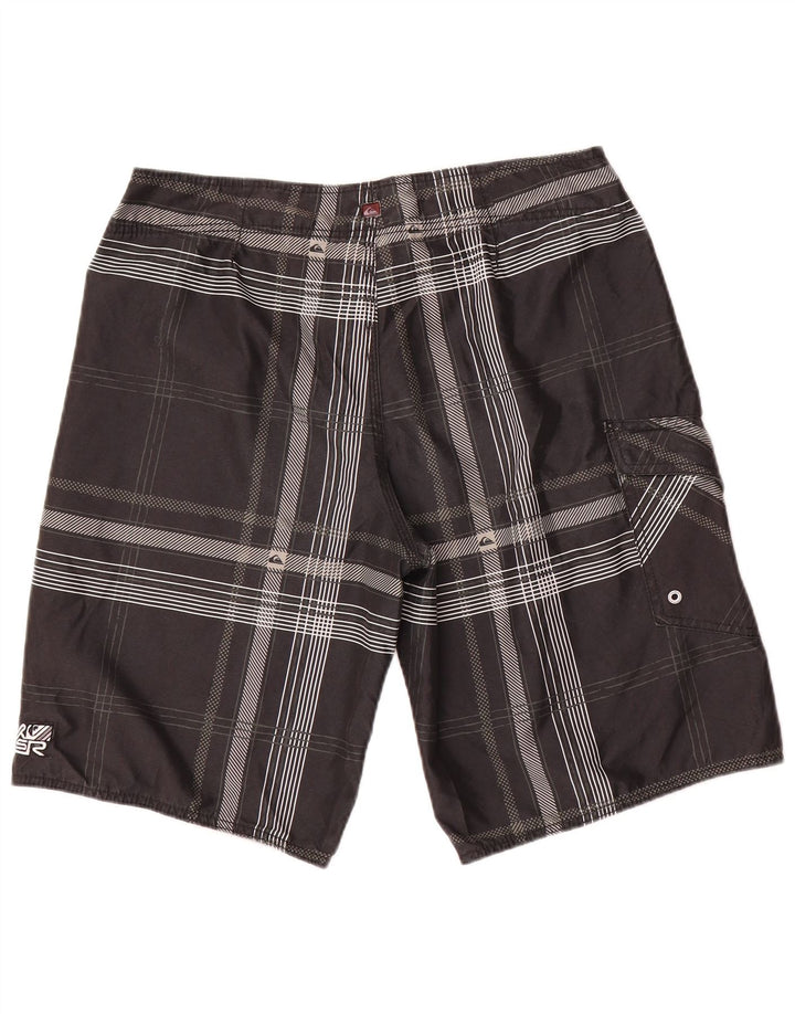 Quiksilver muške kratke hlače za plivanje, srednji crni karirani poliester