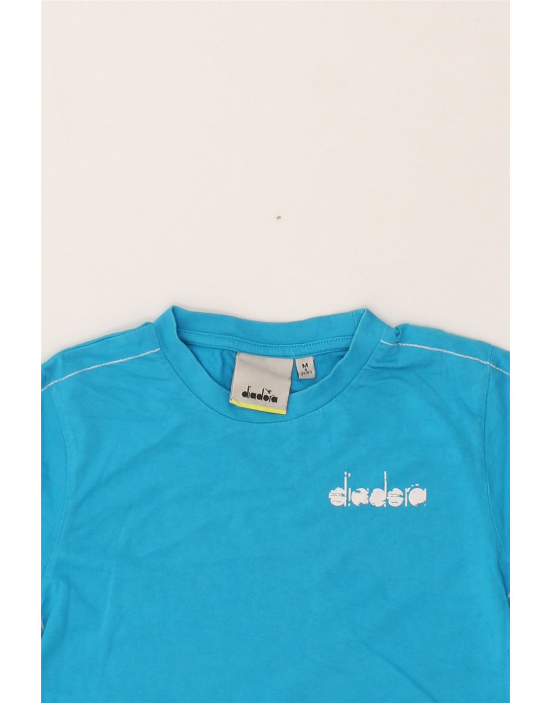 DIADORA Boys T-Shirt Top 7-8 Years Medium Blue Cotton Vintage Diadora and Second-Hand Diadora from Messina Hembry 