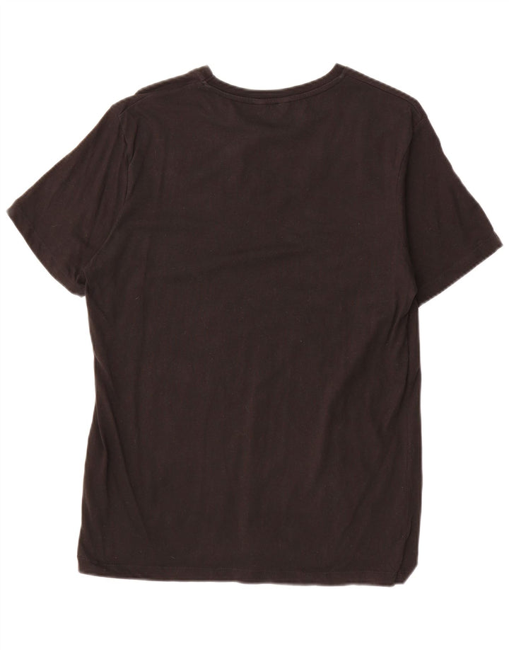 JACK & JONES Mens Graphic T-Shirt Top Medium Black Cotton Logo
