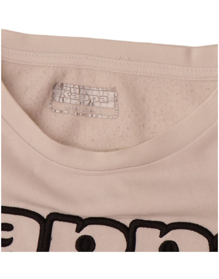 KAPPA Mens Graphic Sweatshirt Jumper Small White Cotton