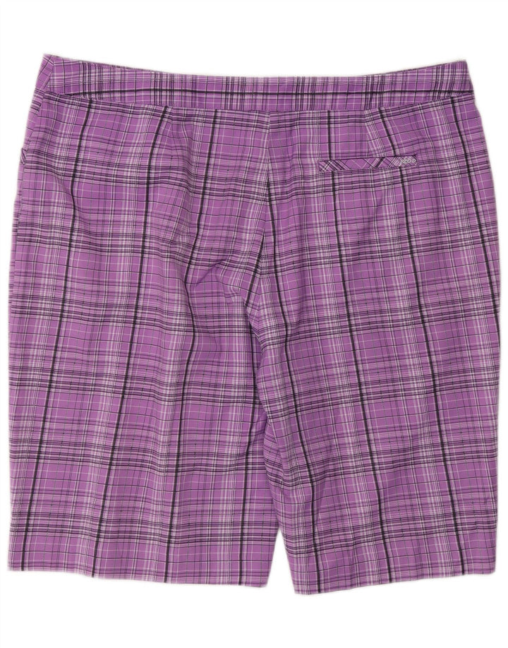 Izod ženske bermude US 16 2XL W34 ljubičasti karirani poliester