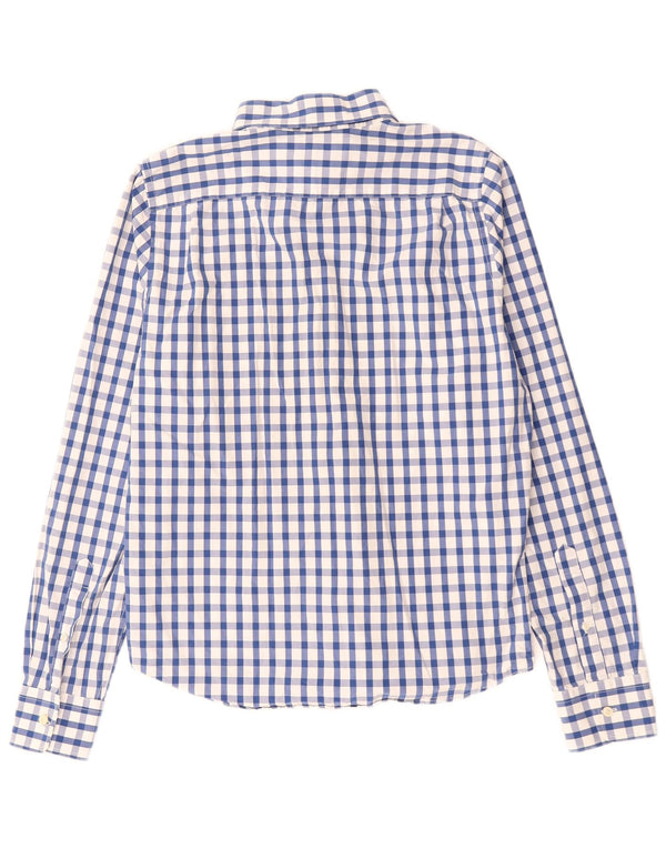 ABERCROMBIE & FITCH Mens Muscle Shirt 2XL Blue Gingham Cotton