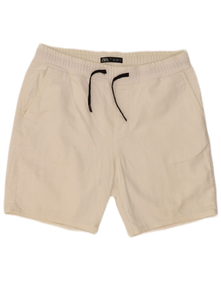 Zara muške sportske kratke hlače Large Off White Pamuk