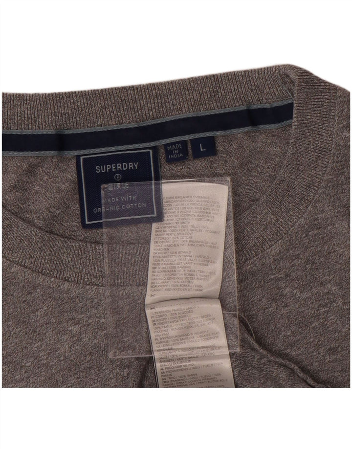 Superdry ženska majica kratkih rukava UK 16 Veliki sivi flekasti pamuk