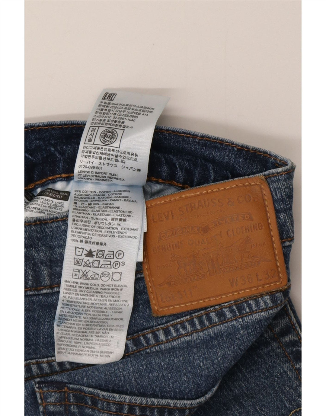 Levi's muške 511 uske traperice W36 L32 plavi pamuk