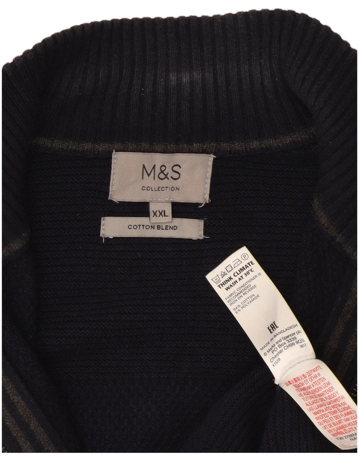 Marks & Spencer muški kardigan pulover 2XL tamnoplavi pamuk