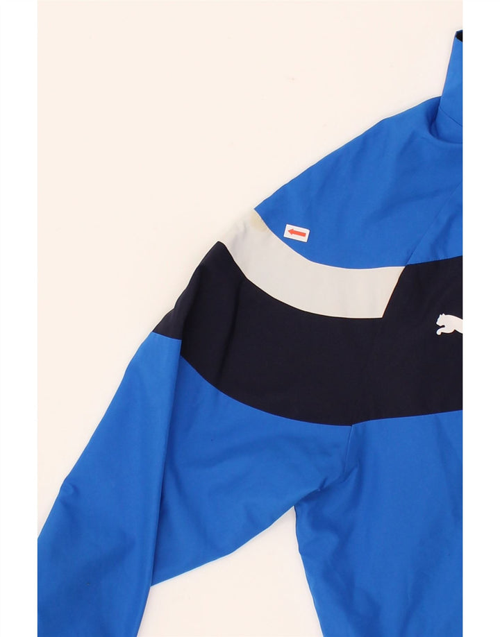 PUMA Mens Graphic Tracksuit Top Jacket Medium Blue Colourblock Polyester Vintage Puma and Second-Hand Puma from Messina Hembry 
