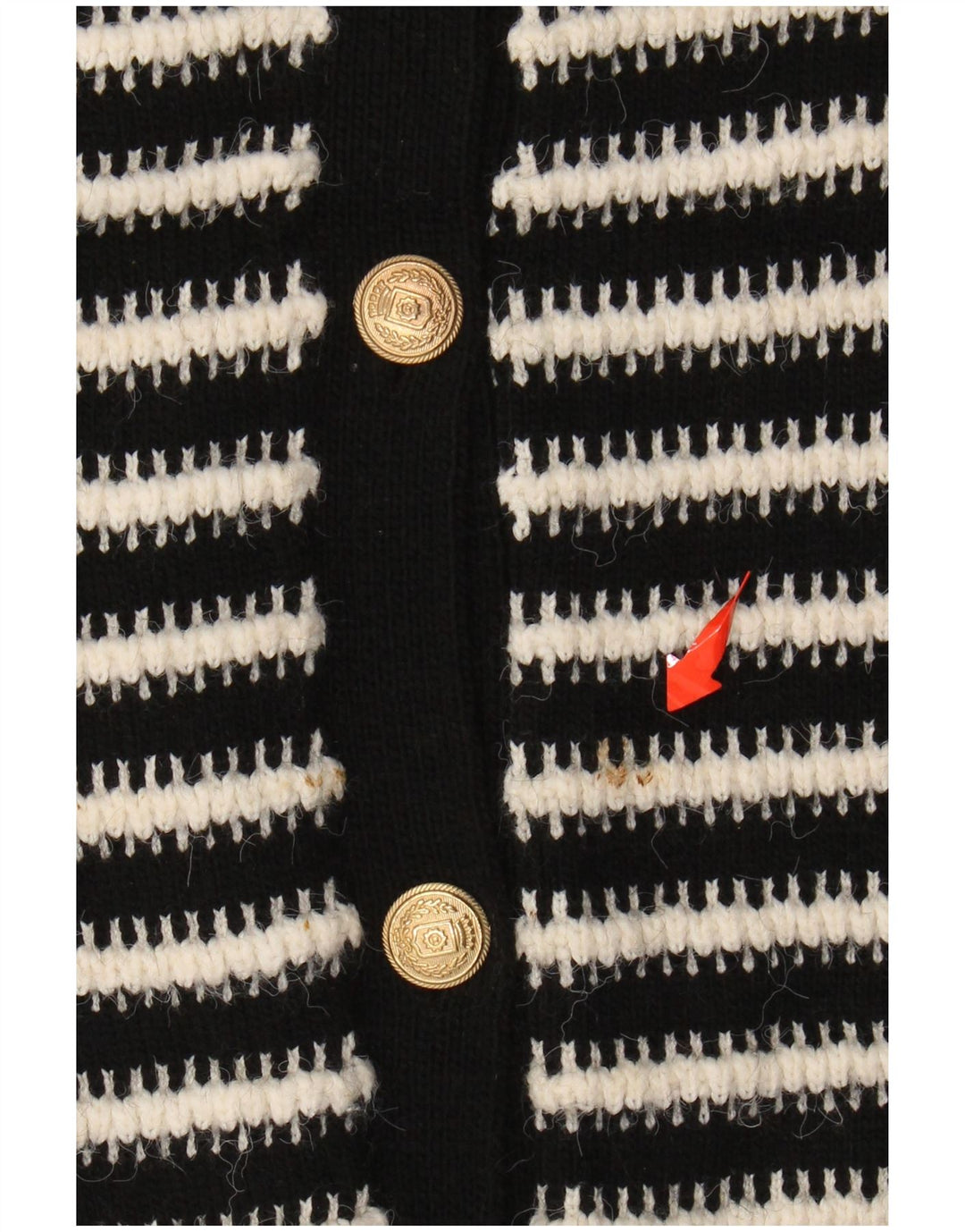 MARKS & SPENCER Ženski pulover s kardiganom UK 10 Mali crni prugasti akril