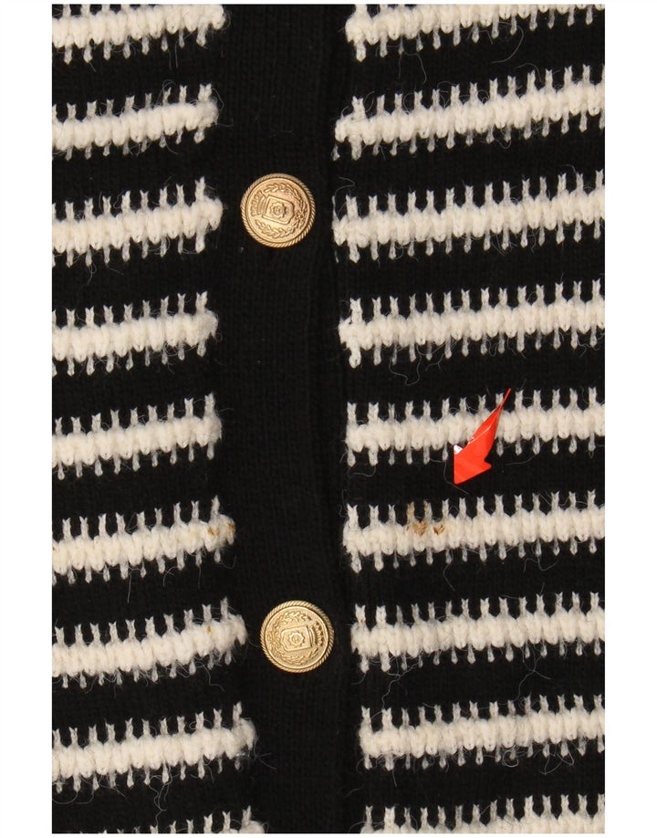 MARKS & SPENCER Ženski pulover s kardiganom UK 10 Mali crni prugasti akril