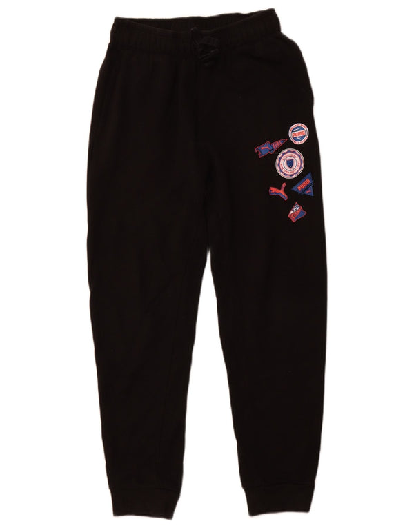 PUMA Boys Graphic Trenirka Hlače Joggers 11-12 Years Large Black