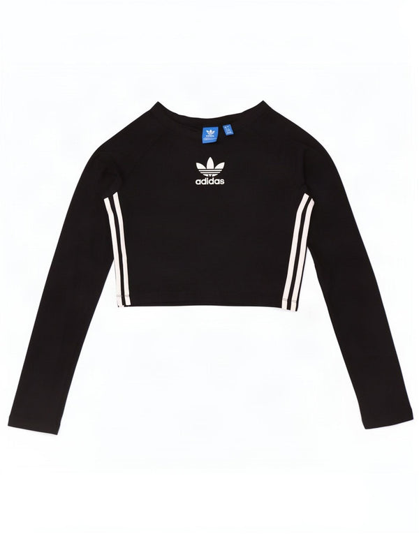 Adidas ženska majica s kratkim rukavima dugih rukava UK 12 Srednje crni pamuk