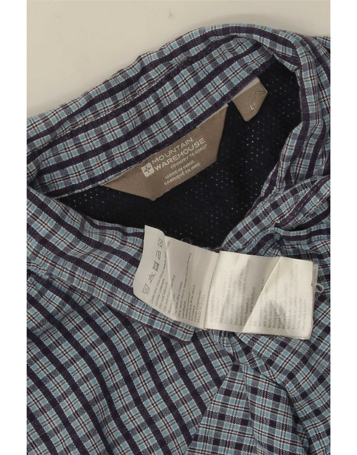 Mountain Warehouse Velika muška majica kratkih rukava, tamnoplavi karirani pamuk
