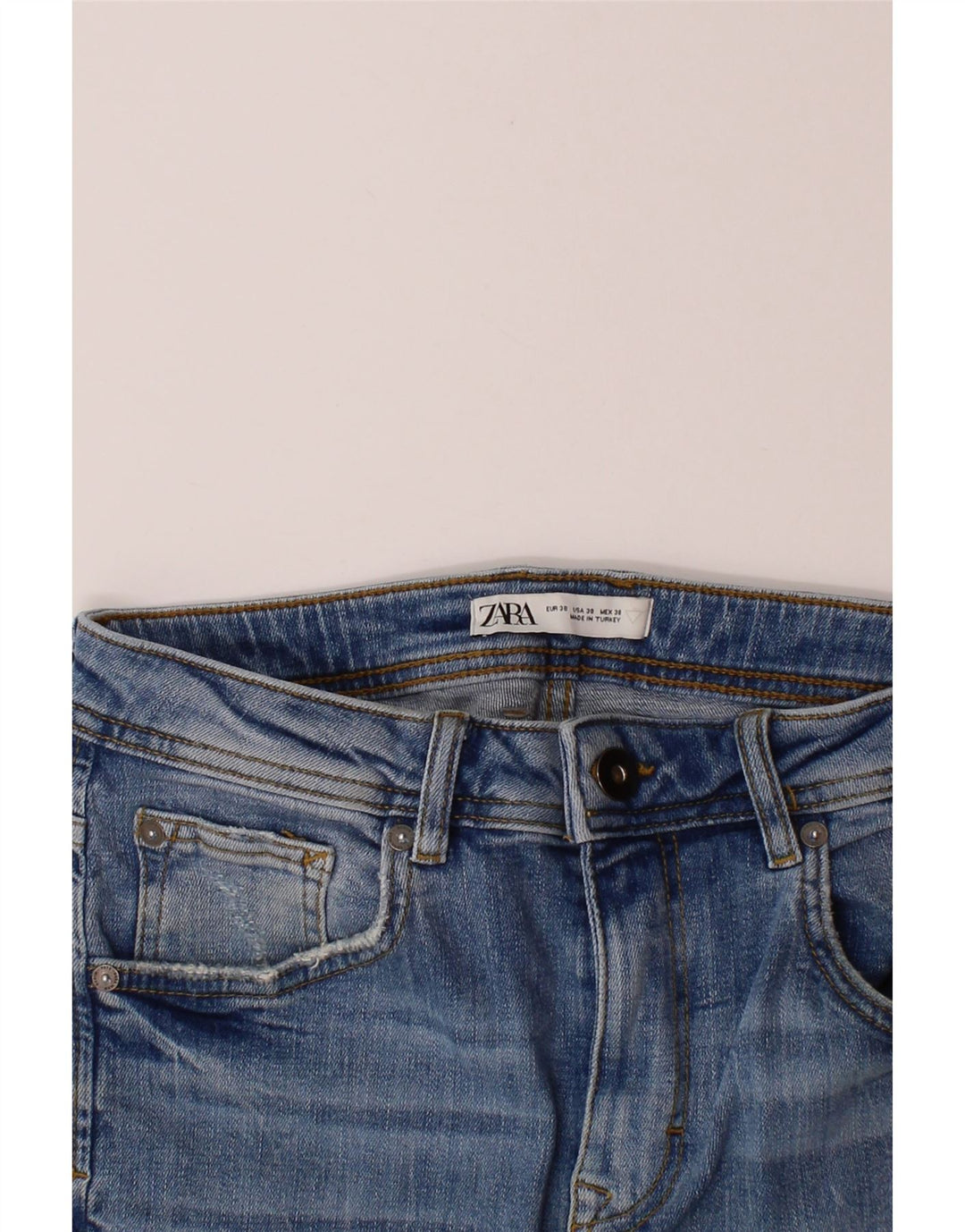 ZARA Mens Distressed Cropped Jeans EU 38 Small W30 L26 Blue Vintage Zara and Second-Hand Zara from Messina Hembry 